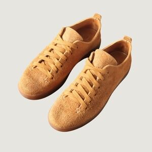 Feit Latex Low Sneakers Tan Suede Hand Sewn Gum Sole Minimalist 37 US 7 Low Top